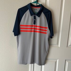 Adidas Gray and Red Performance Polo Shirt